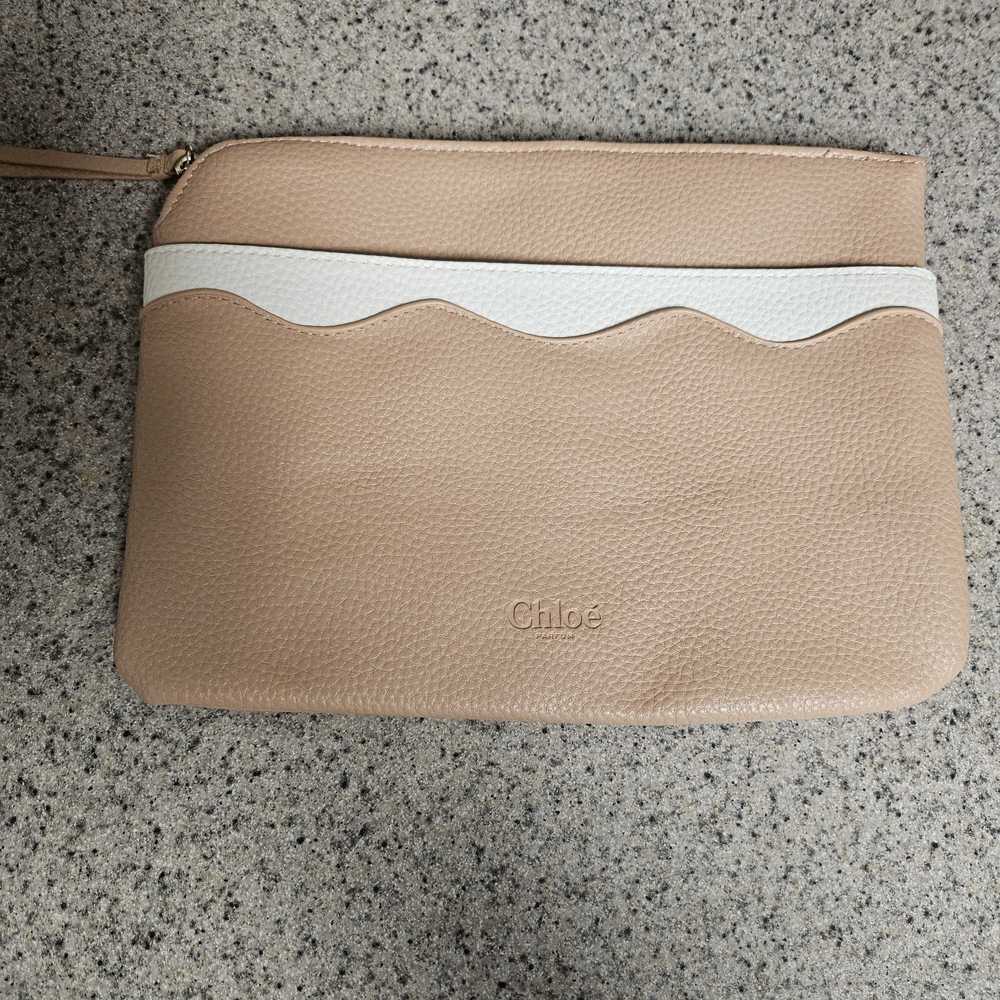 Chloe Large Clutch / Makeup  Bag / Pouch Nude with Box Limited Edition L9x6H !